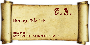 Boray Márk névjegykártya